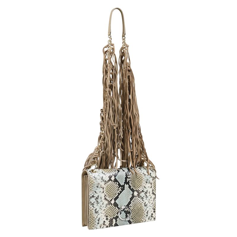 Roberto Cavalli Class Light Blue/White/Taupe Medium Shoulder Bag